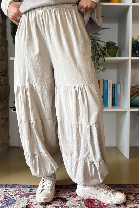 Basso Baby Cord Tiered Cuff Pant Stone